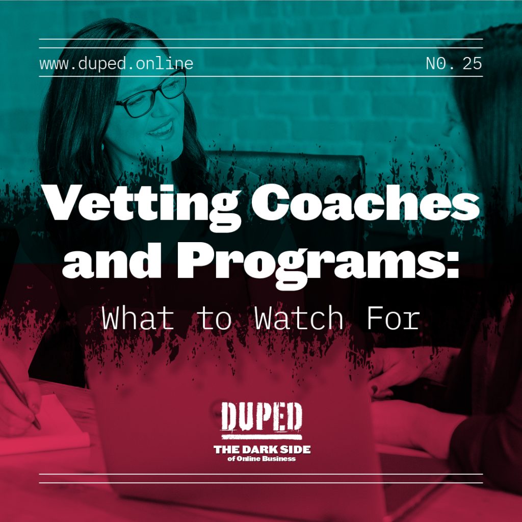vetting coaches and programs