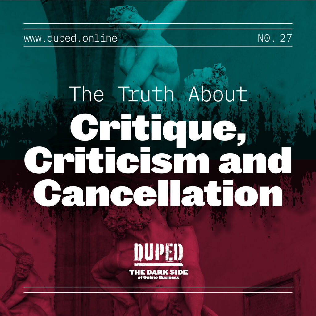 Critique, criticism, and cancellation