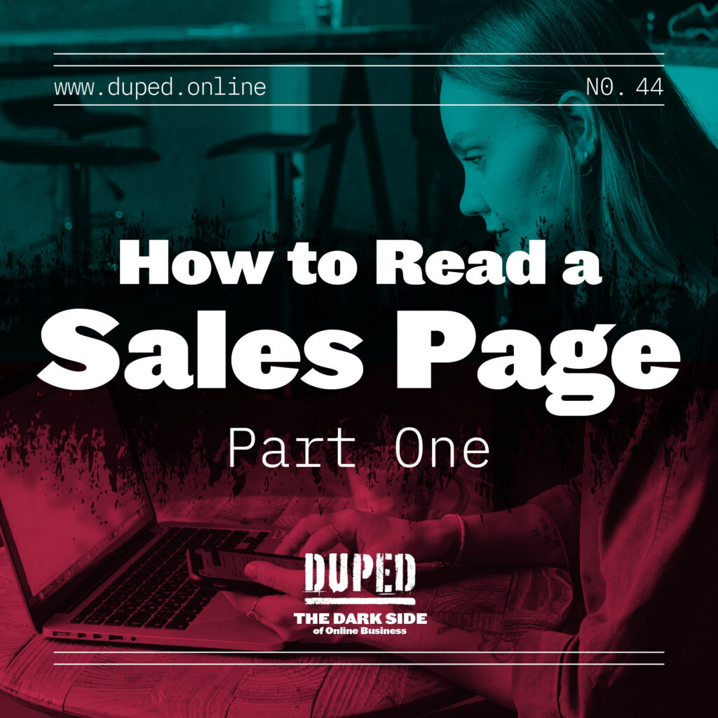 how to read a sales page part one