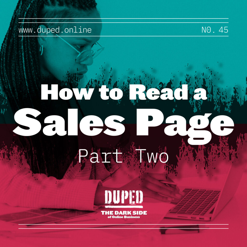 How To Read a Sales Page (Part 2)